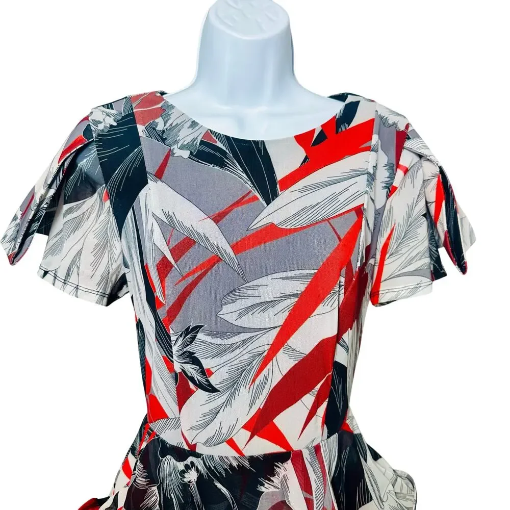 Floral Peplum Pencil Dress - Picture 3 of 5